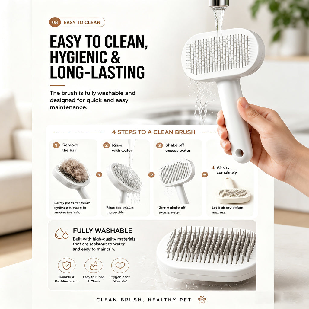 Self-Cleaning Slicker Brush for Cats & Dogs