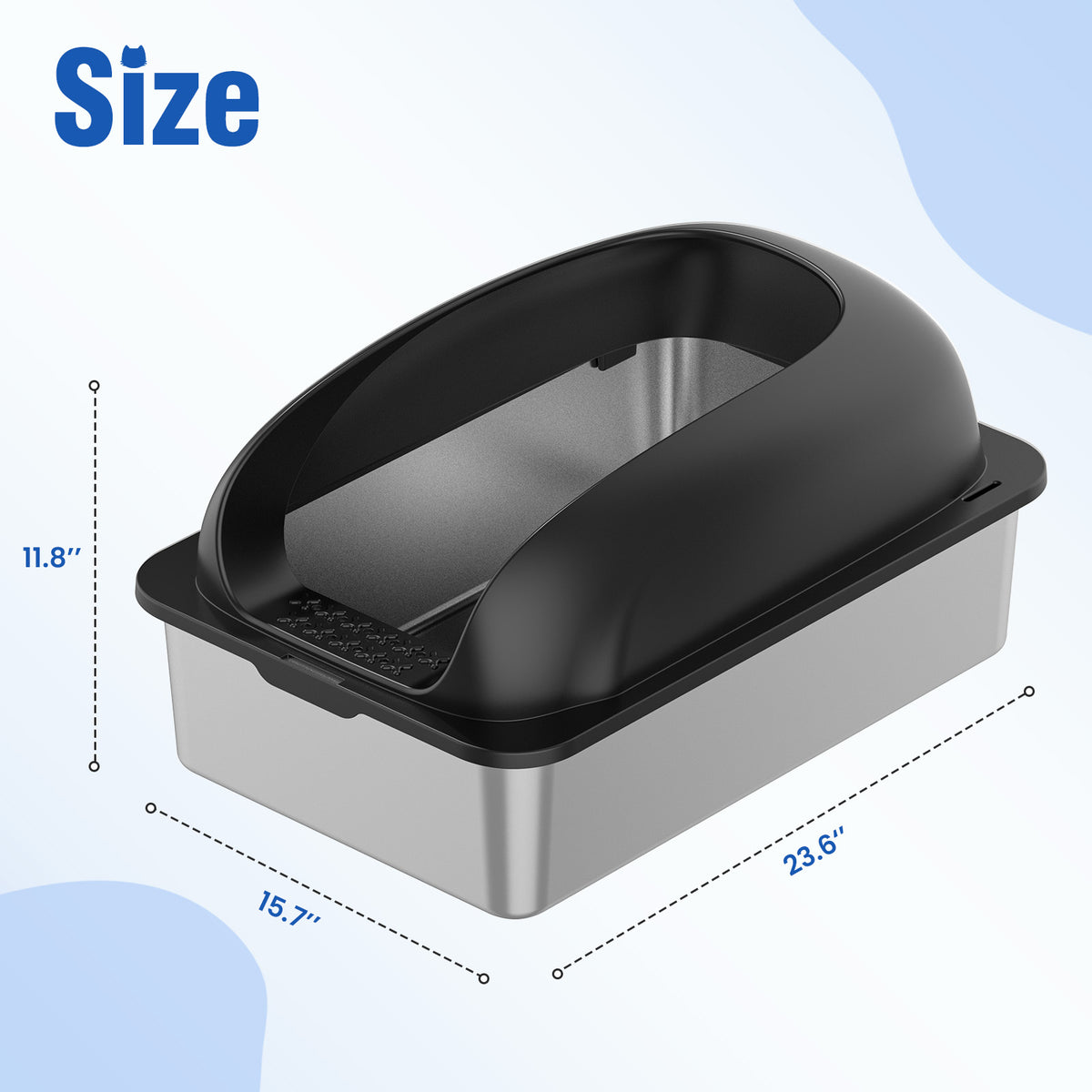 Stainless Steel Cat Litter Box with Lid photo 9