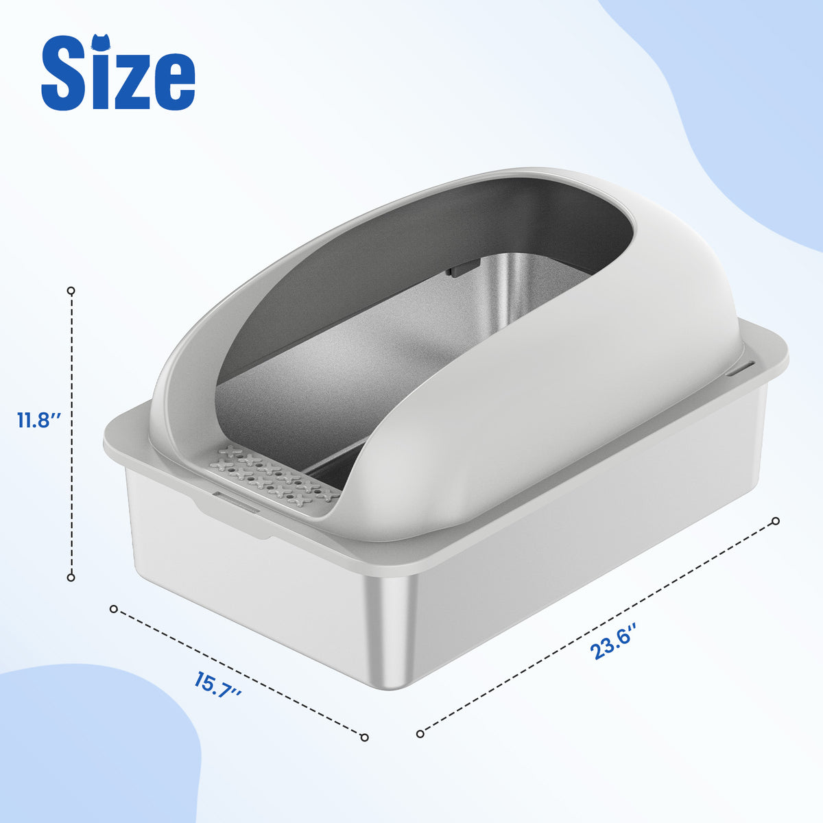 Stainless Steel Cat Litter Box with Lid photo 10