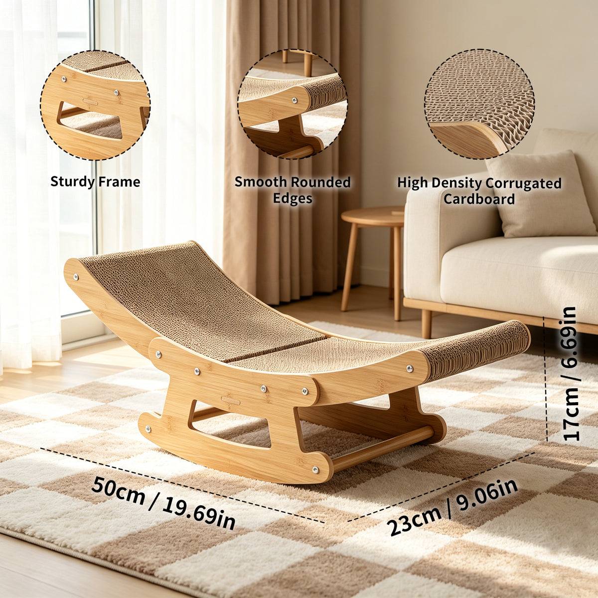 Cat Rocking Scratcher Lounge, small size dimensions