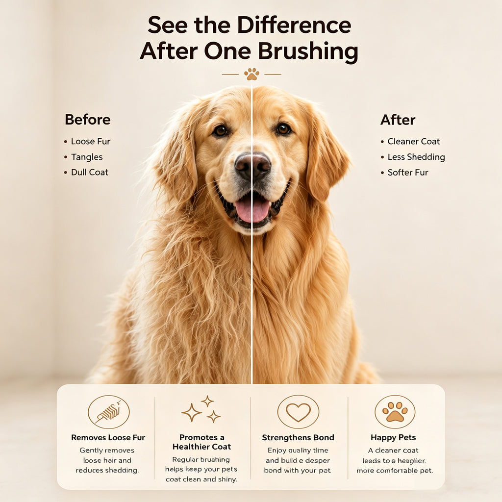 Self-Cleaning Slicker Brush for Cats & Dogs