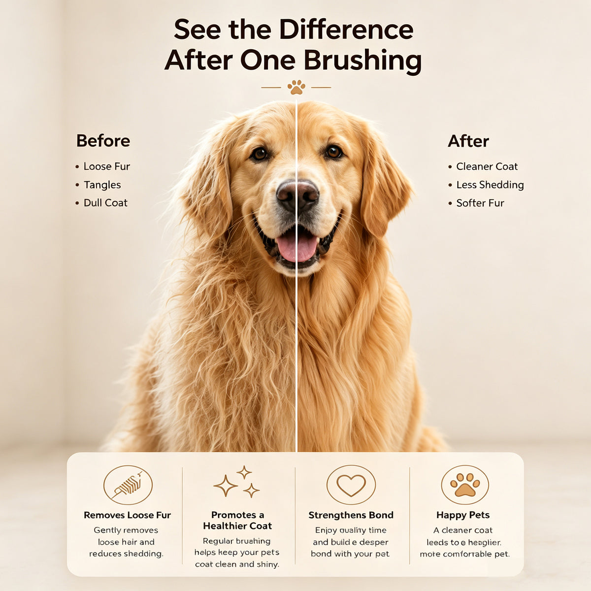 Self-Cleaning Slicker Brush for Cats & Dogs