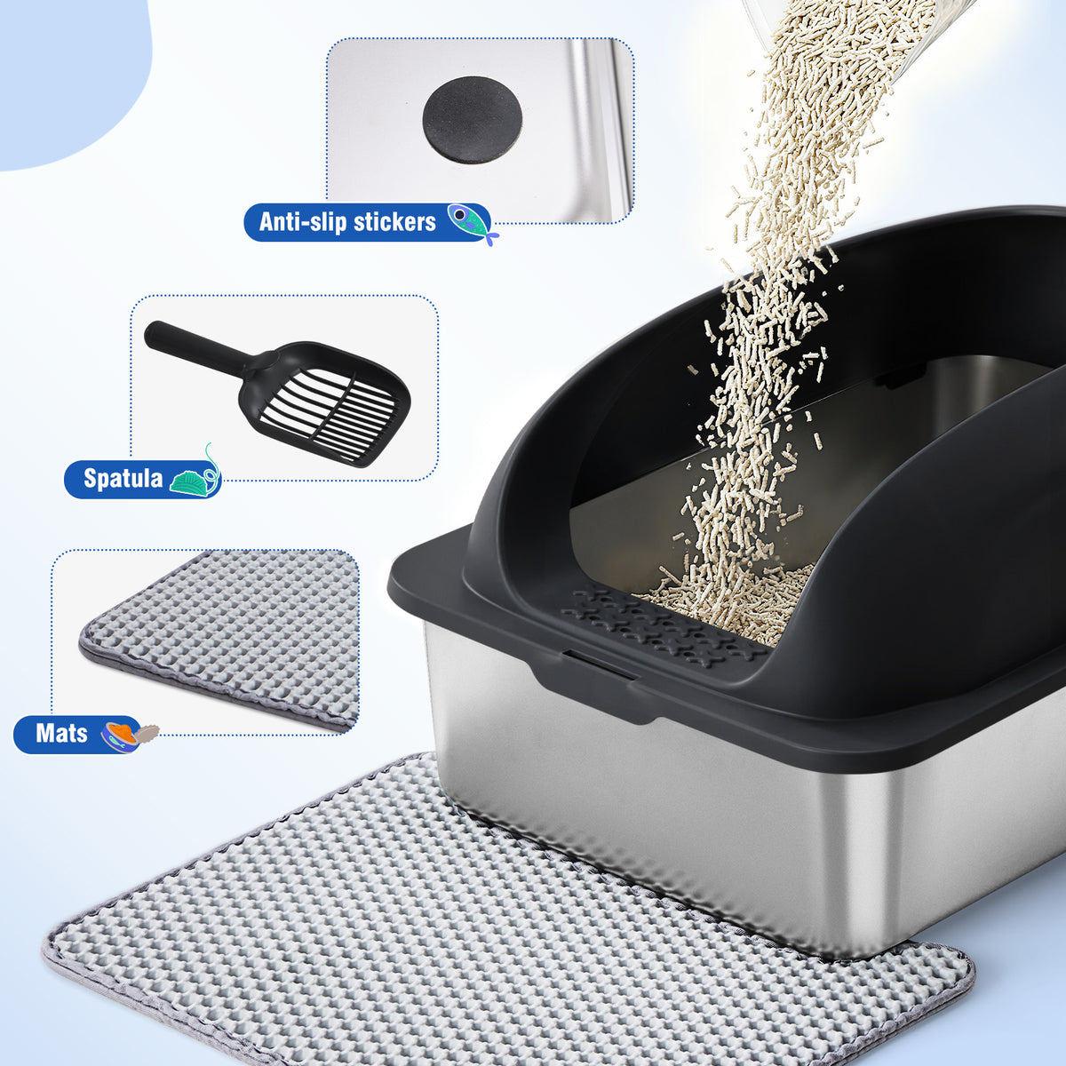 Stainless Steel Cat Litter Box with Lid photo 4