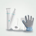Shed-Less Grooming Kit: cordless clipper kit, self-cleaning slicker brush and grooming glove